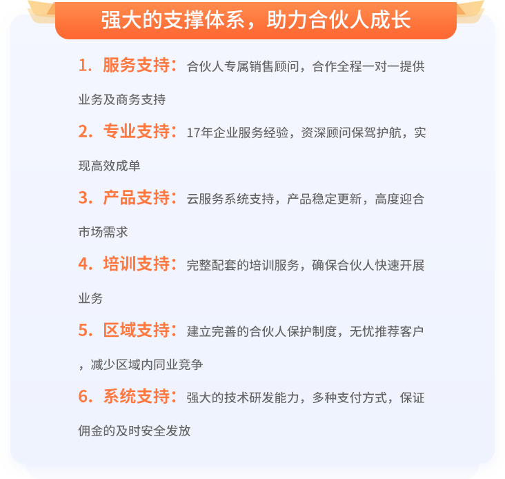强大的支撑体系，助力合伙人成长